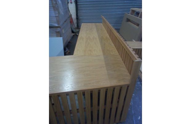 Oak Slatted Reception Desk