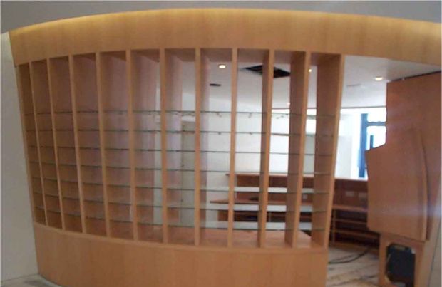 Sutton Hospital Reception Counter with Glass Shelving