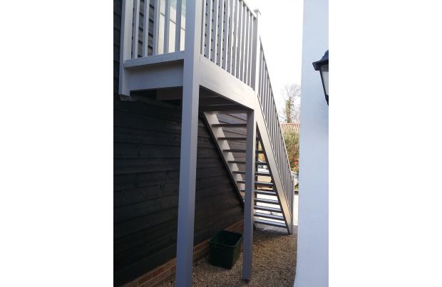 Oroko Staircase finished in Grey Barn Paint